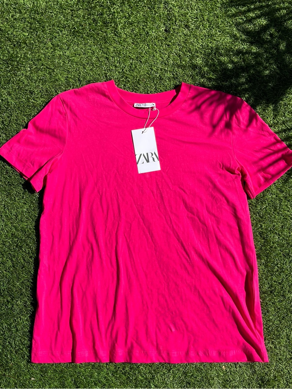 Rustic Cotton T-shirt  Bright Pink
